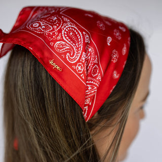 Satin Paisley Headscarf - Red - Headbands of Hope
