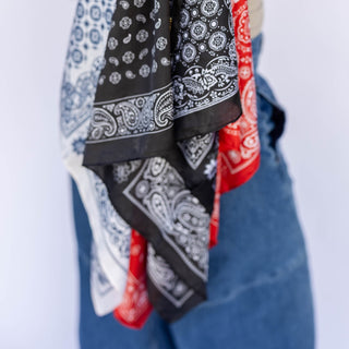 Satin Paisley Headscarf - Black - Headbands of Hope
