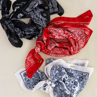 Satin Paisley Headscarf - Black - Headbands of Hope