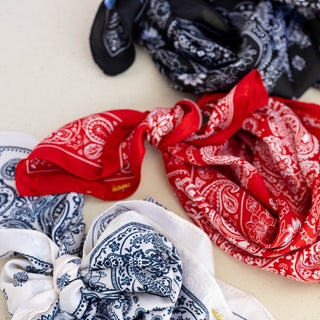 Satin Paisley Headscarf - Red