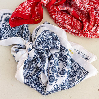 Satin Paisley Headscarf - White - Headbands of Hope