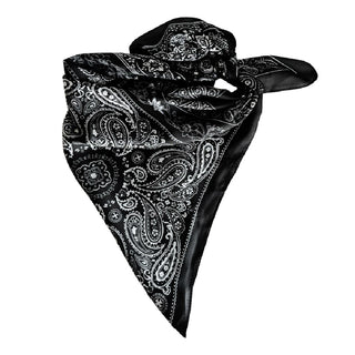 Satin Paisley Headscarf - Black - Headbands of Hope
