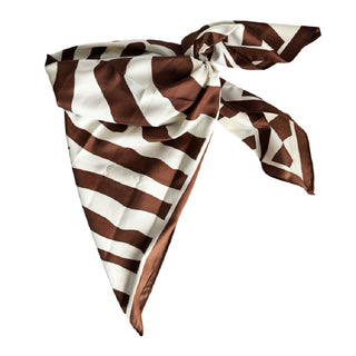Satin Striped Headscarf - Brown - Headbands of Hope