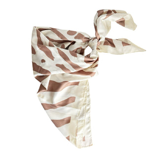 Satin Striped Headscarf - Beige - Headbands of Hope