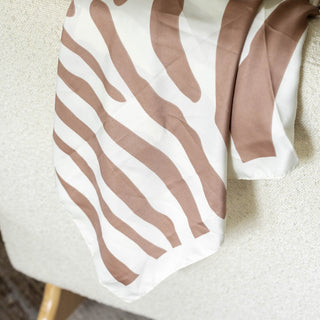 Satin Striped Headscarf - Beige - Headbands of Hope