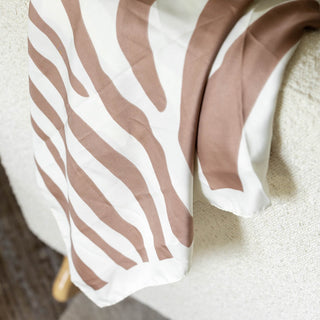 Satin Striped Headscarf - Beige - Headbands of Hope