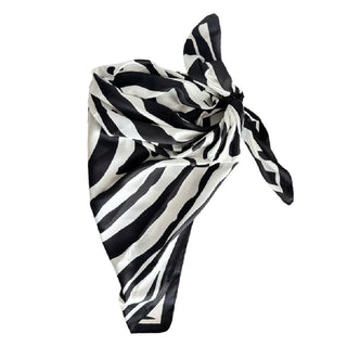 Satin Striped Headscarf - Black - Headbands of Hope