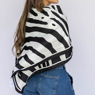 Satin Striped Headscarf - Black - Headbands of Hope