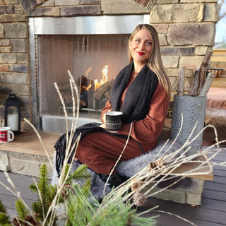 Oversized Fringe Scarf - Black - Headbands of Hope