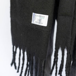Oversized Fringe Scarf - Black