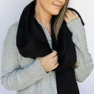 Oversized Fringe Scarf - Black