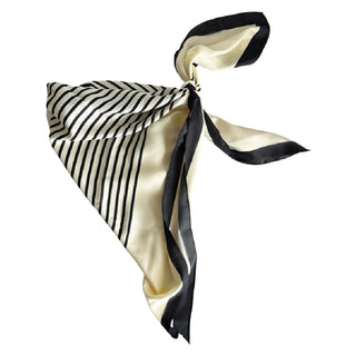Satin Abstract Line Headscarf - Black + White - Headbands of Hope
