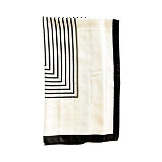 Satin Abstract Line Headscarf - Black + White - Headbands of Hope