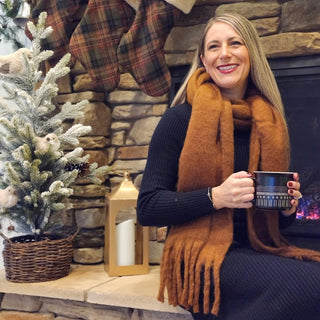 Oversized Fringe Scarf - Brown - Headbands of Hope