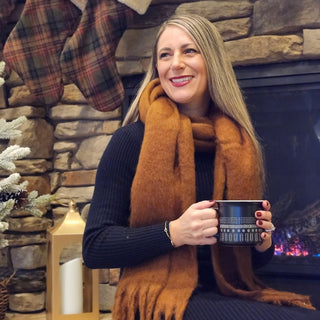 Oversized Fringe Scarf - Brown - Headbands of Hope