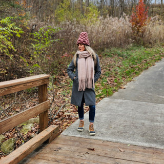 Oversized Fringe Scarf - Beige - Headbands of Hope