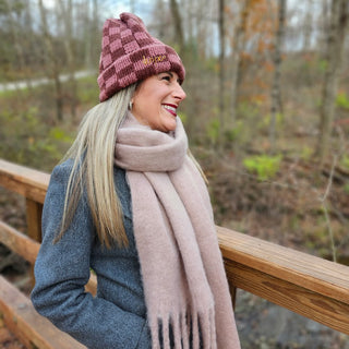 Oversized Fringe Scarf - Beige - Headbands of Hope