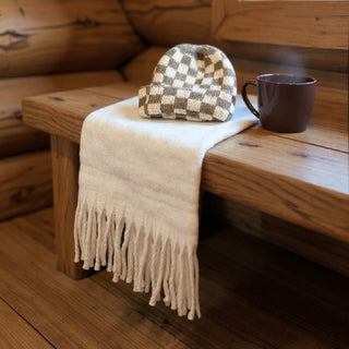 Oversized Fringe Scarf - Ivory - Headbands of Hope