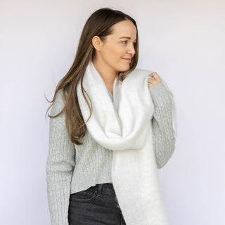 Oversized Fringe Scarf - Ivory
