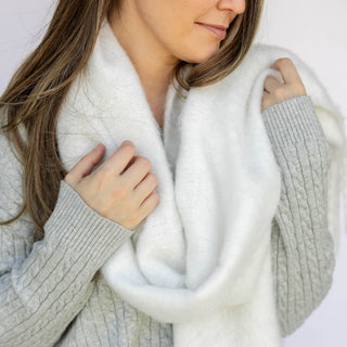 Oversized Fringe Scarf - Ivory