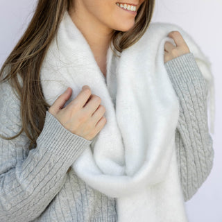 Oversized Fringe Scarf - Ivory