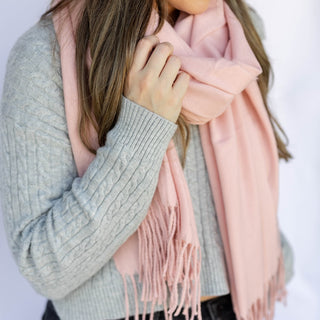 Italian Fringe Scarf - Rose Quartz