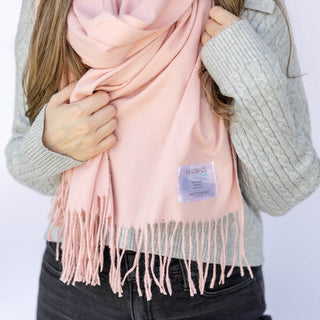 Italian Fringe Scarf - Rose Quartz