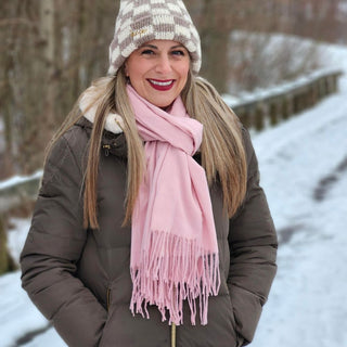 Italian Fringe Scarf - Rose Quartz - Headbands of Hope