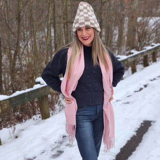 Italian Fringe Scarf - Rose Quartz - Headbands of Hope