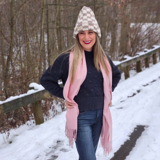 Italian Fringe Scarf - Rose Quartz - Headbands of Hope