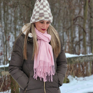 Italian Fringe Scarf - Rose Quartz - Headbands of Hope