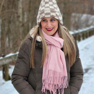 Italian Fringe Scarf - Rose Quartz - Headbands of Hope