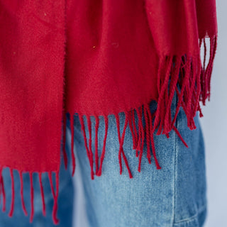 Bufanda italiana con flecos - Merlot