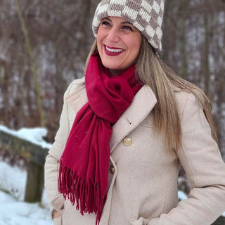 Italian Fringe Scarf - Merlot - Headbands of Hope