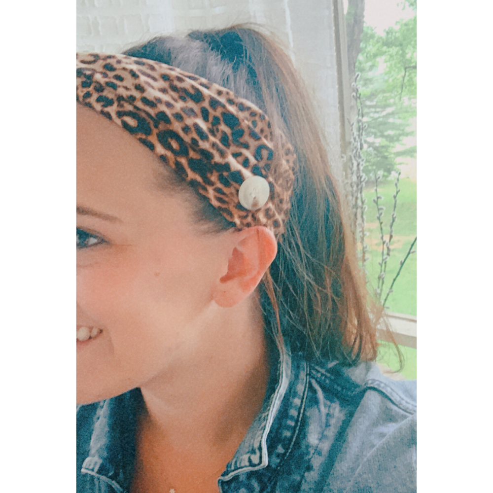 Leopard Button Headband