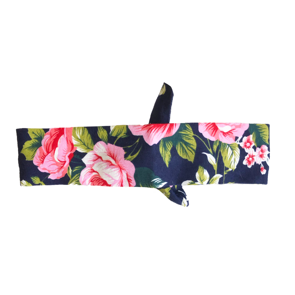 Navy Floral Knotted - Headbands of Hope