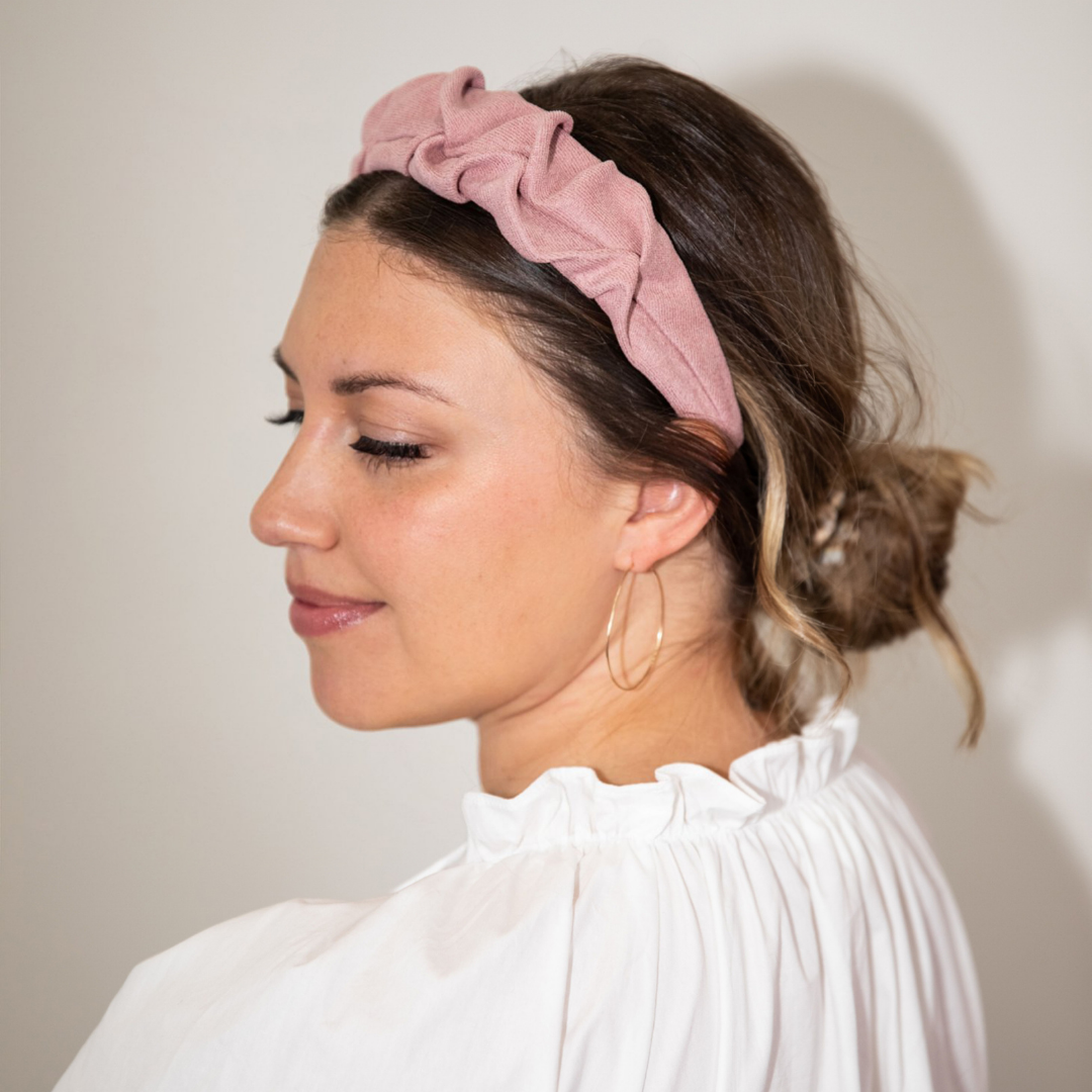Traditional Textured Headband - Light Pink