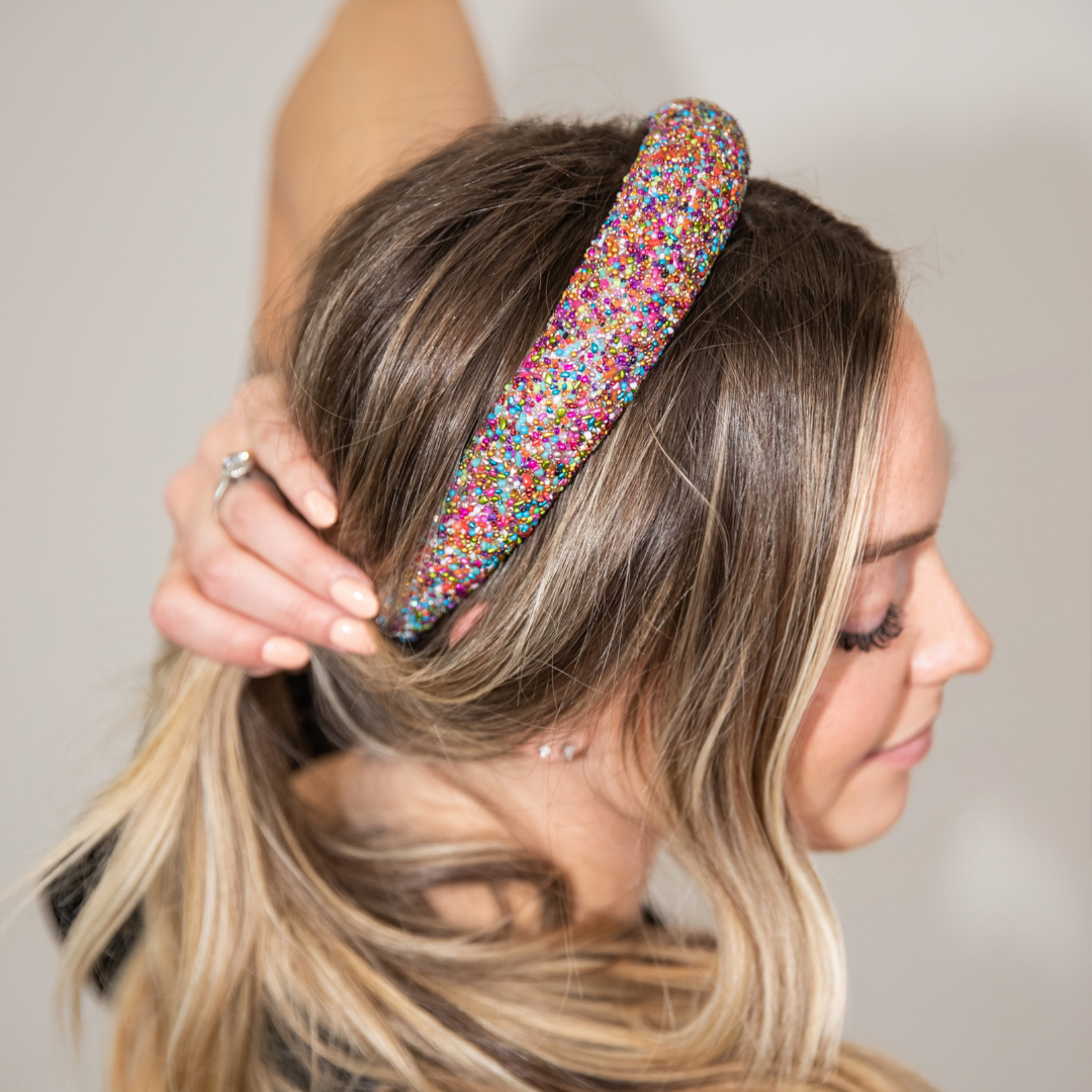 Traditional Headband - Rainbow Dots