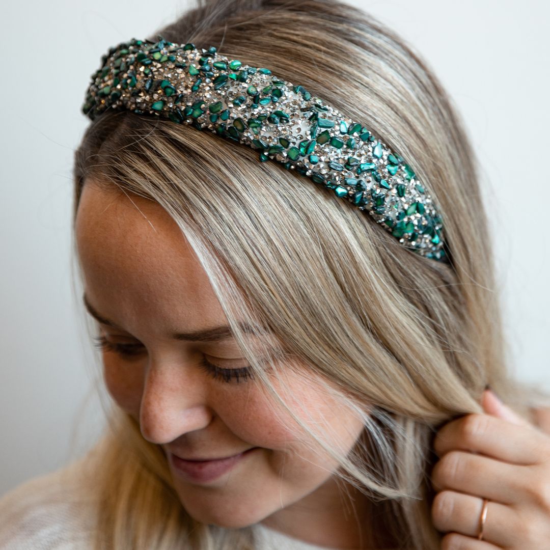 All That Glitters Headband - Forest + Silver