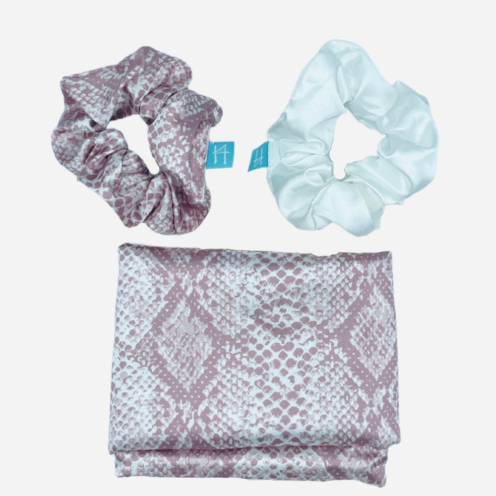 Satin Pillowcase + Scrunchie Set - Blush