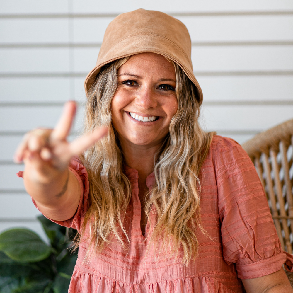 Jenny Faux Suede Bucket Hat Camel Headbands of Hope
