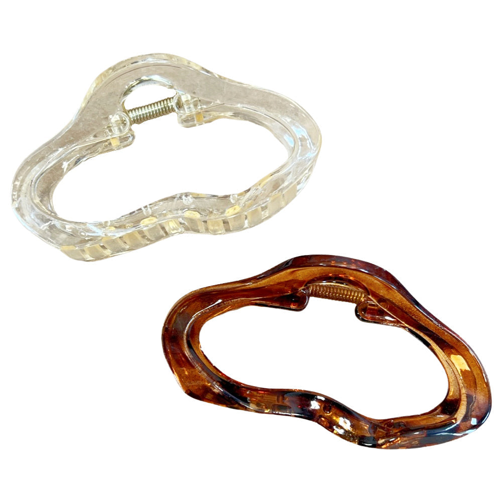 Oval Clip Set - Brown + Clear
