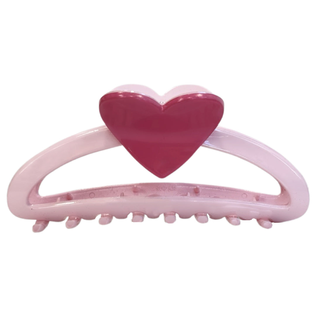 Large Claw Clip - Pink Hearts