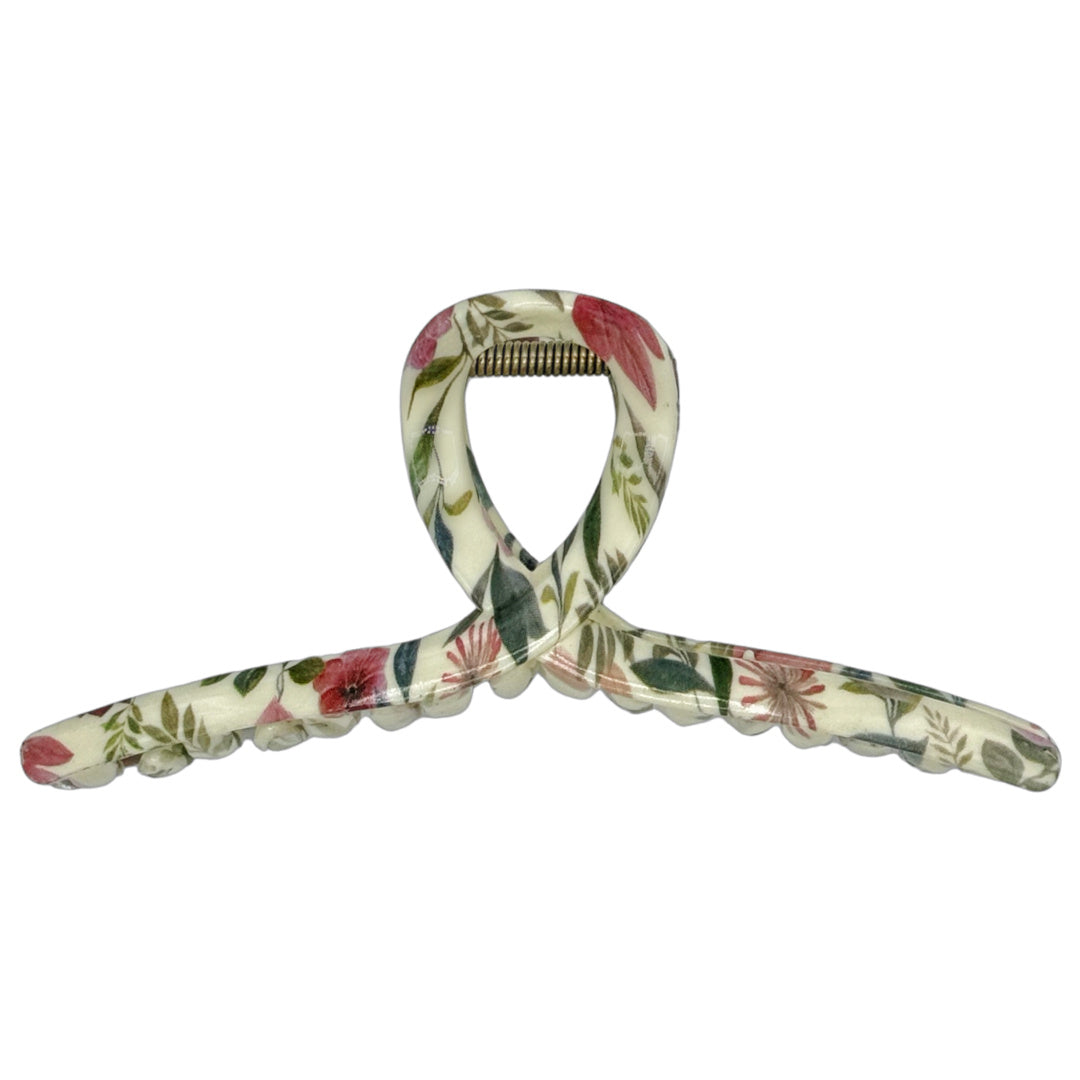 Looped Claw Clip - Floral