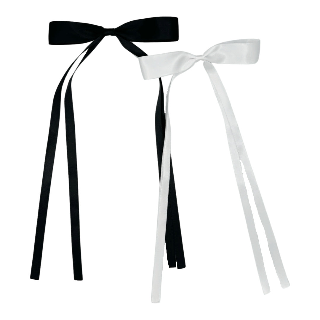 Bow Clip Set - Black + White