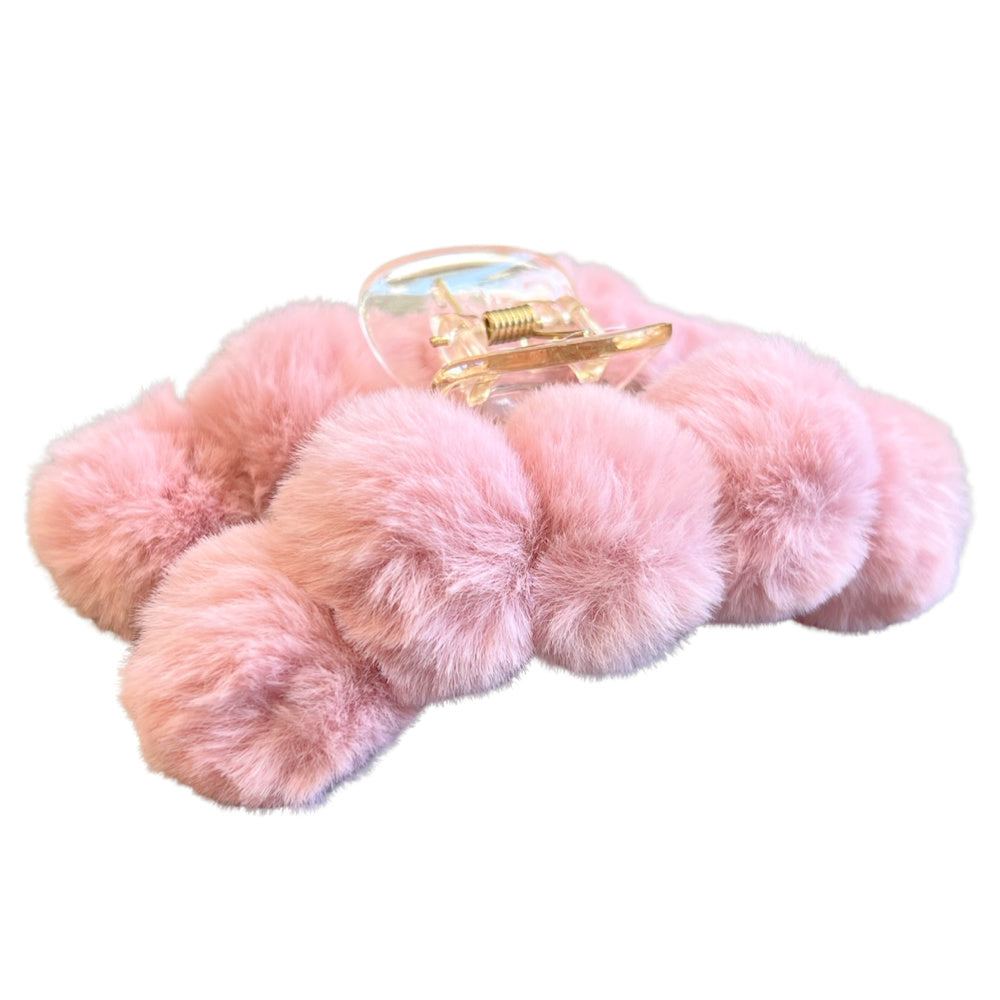 Fuzzy Claw Clip - Pink