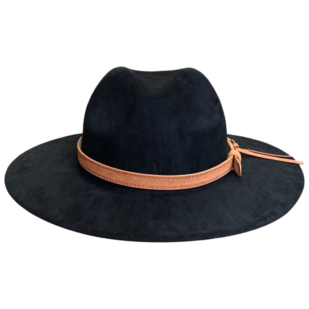 Faux Suede Hat - Black