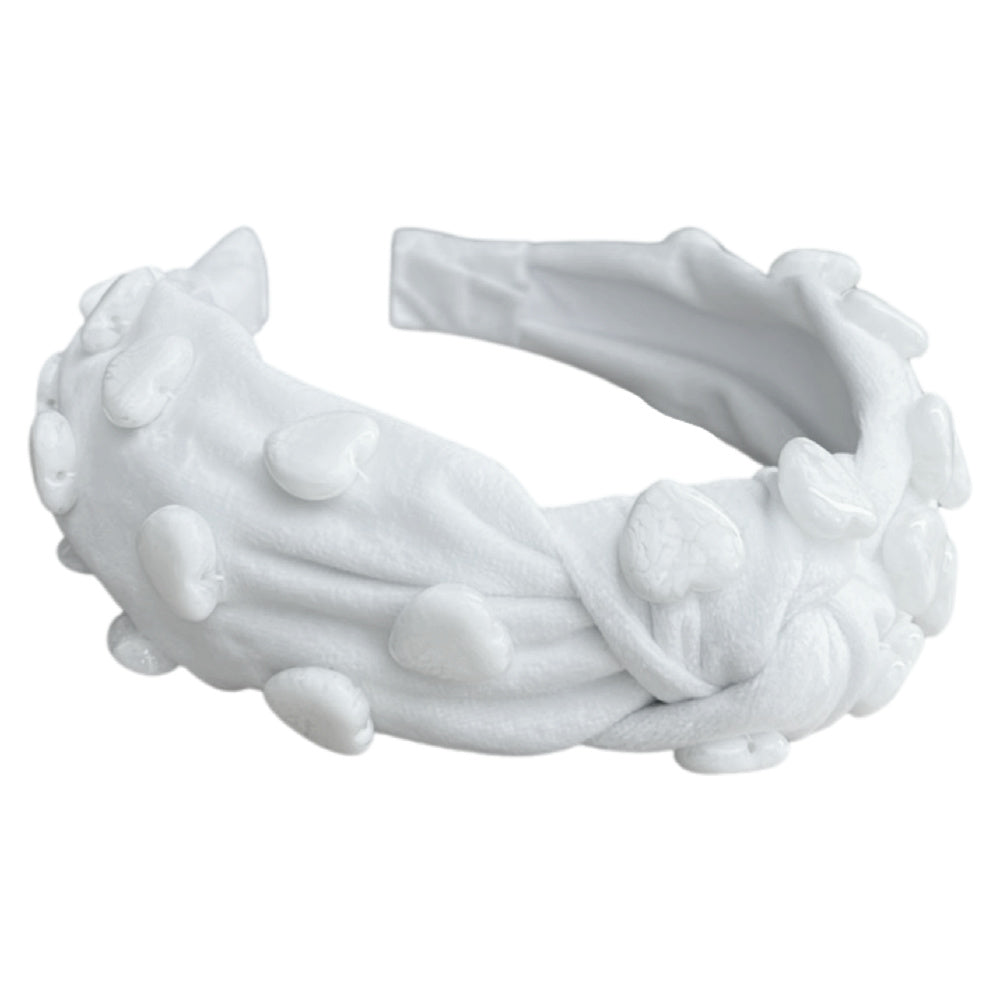 Stone Quartz Traditional Knot Headband - White