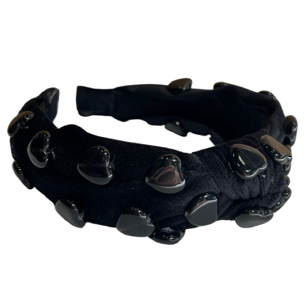 Stone Quartz Traditional Knot Headband - Black
