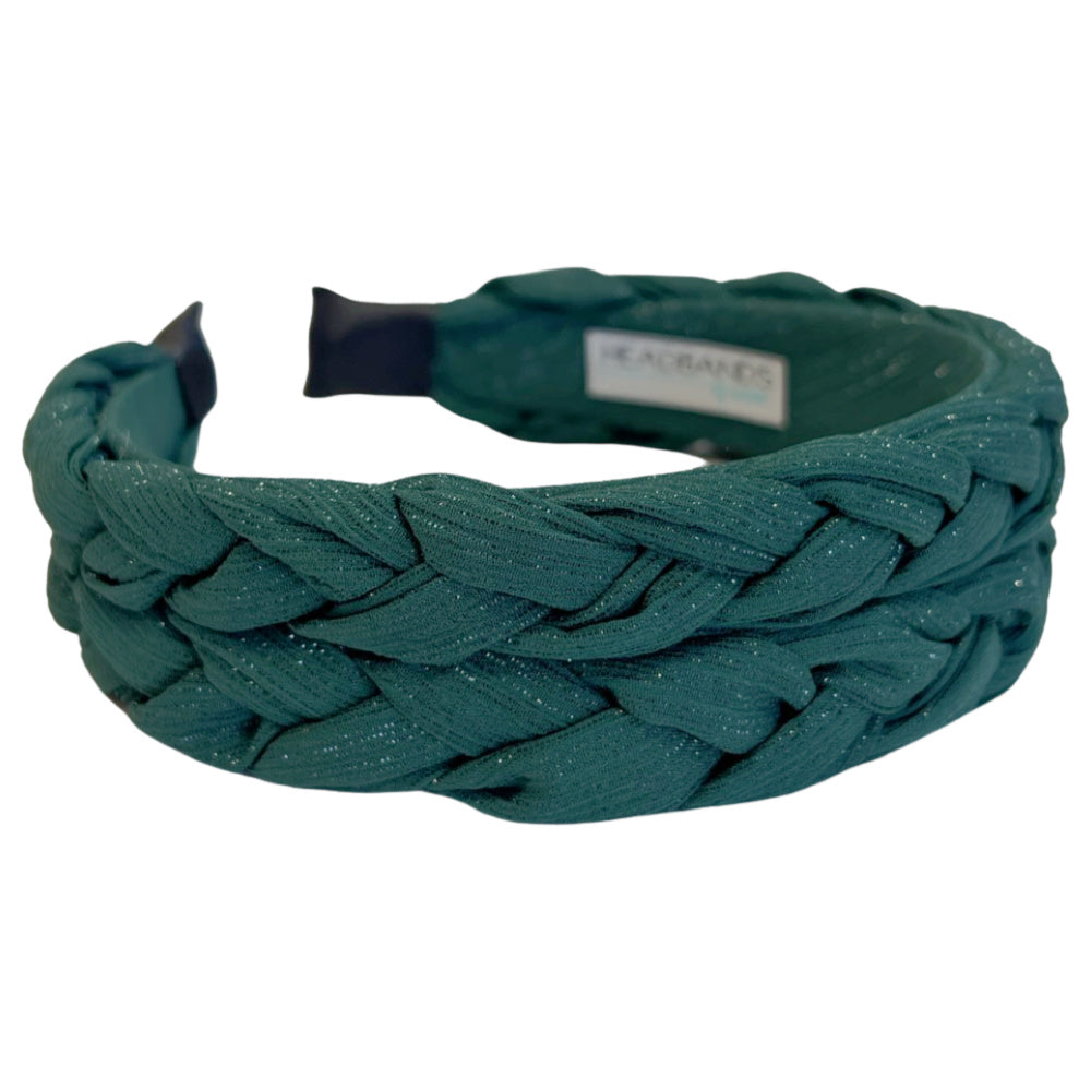 Blushing Braid Headband - Dark Green